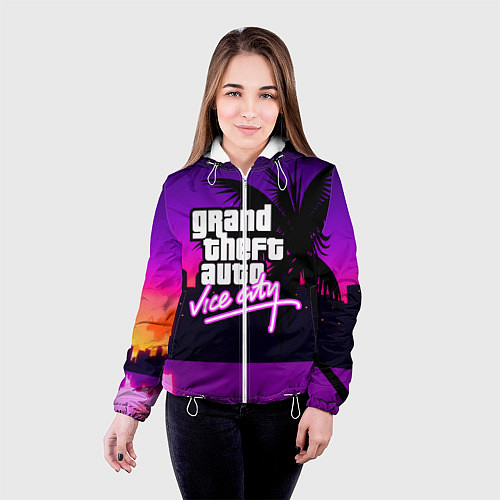 Женская куртка GTA:VICE CITY / 3D-Белый – фото 4