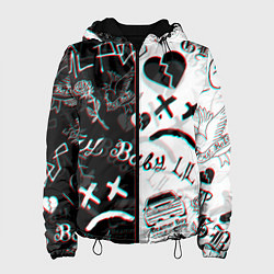 Куртка с капюшоном женская LIL PEEP GLITCH, цвет: 3D-черный