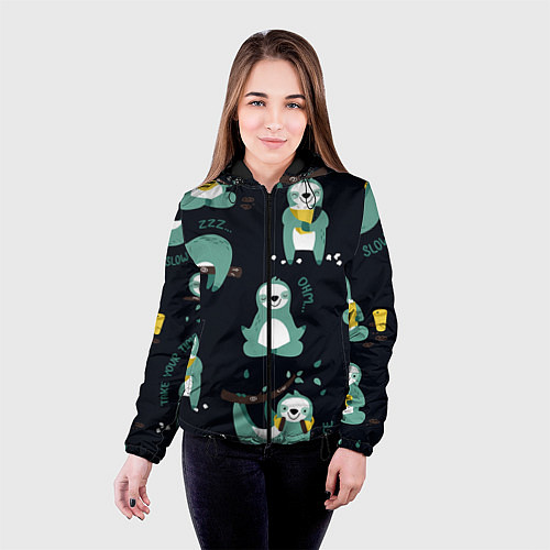 Женская куртка Ленивцы / 3D-Черный – фото 4