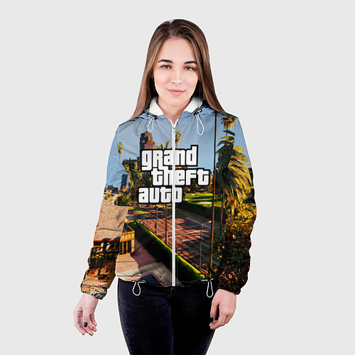 Женская куртка Grand Theft Auto / 3D-Белый – фото 4