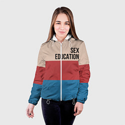 Куртка с капюшоном женская Половое воспитание, цвет: 3D-белый — фото 2