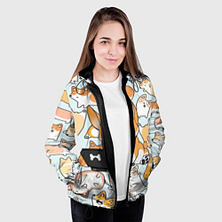 Куртка с капюшоном женская Корги, цвет: 3D-черный — фото 2