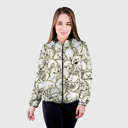 Куртка с капюшоном женская Корги ЧБ, цвет: 3D-черный — фото 2