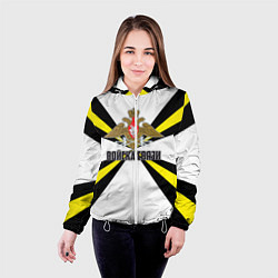 Куртка с капюшоном женская Войска связи, цвет: 3D-белый — фото 2