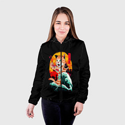 Куртка с капюшоном женская Котейка, цвет: 3D-черный — фото 2