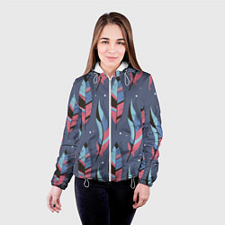 Куртка с капюшоном женская Арт с перьями, цвет: 3D-белый — фото 2