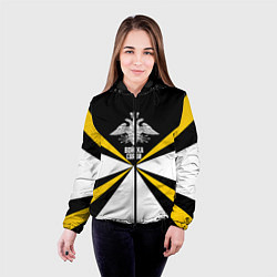 Куртка с капюшоном женская Войска связи, цвет: 3D-черный — фото 2