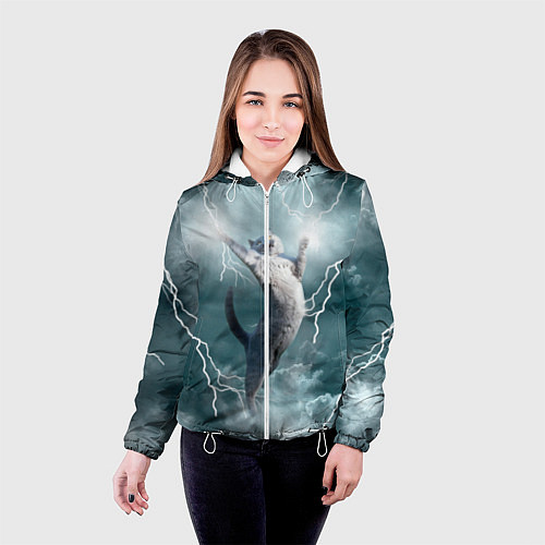 Женская куртка Грозовой кошак / 3D-Белый – фото 4