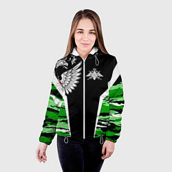 Куртка с капюшоном женская Пограничные Войска, цвет: 3D-белый — фото 2