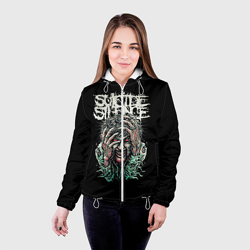 Женская куртка Suicide silence / 3D-Белый – фото 4