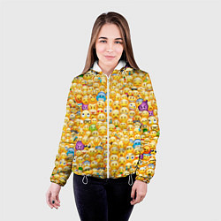 Куртка с капюшоном женская Смайлики Emoji, цвет: 3D-белый — фото 2