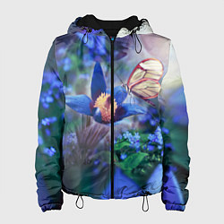 Куртка с капюшоном женская Бабочка, цвет: 3D-черный