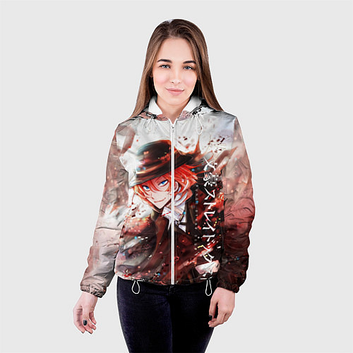 Женская куртка Bungou Stray Dogs / 3D-Белый – фото 4