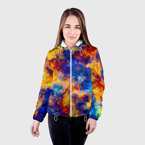 Женская куртка Огненно-синий полутон / 3D-Белый – фото 4