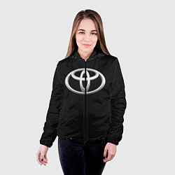 Куртка с капюшоном женская Toyota carbon, цвет: 3D-черный — фото 2