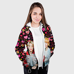 Куртка с капюшоном женская BTS: Юнмины Чимин и Юнги, цвет: 3D-белый — фото 2