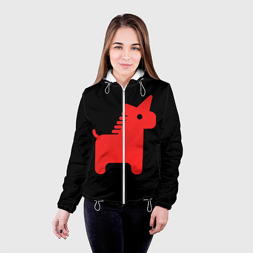 Женская куртка Единорог минимал / 3D-Белый – фото 4