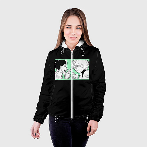 Женская куртка Hunter x Hunter Гон и Киллуа / 3D-Белый – фото 4