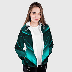 Куртка с капюшоном женская NEON GEOMETRY STRIPES, цвет: 3D-белый — фото 2