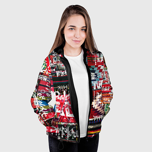 Женская куртка Balchik pattern / 3D-Черный – фото 3