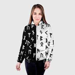 Куртка с капюшоном женская РУНЫ, цвет: 3D-белый — фото 2