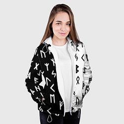Куртка с капюшоном женская РУНЫ, цвет: 3D-белый — фото 2
