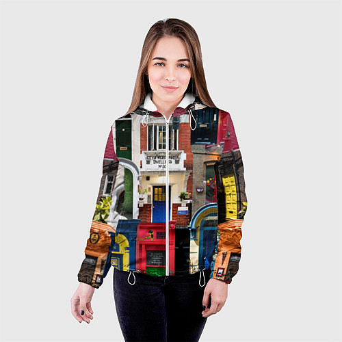 Женская куртка London doors цифровой коллаж / 3D-Белый – фото 4