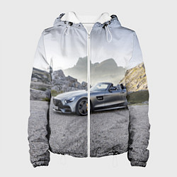 Куртка с капюшоном женская Mercedes V8 Biturbo, цвет: 3D-белый