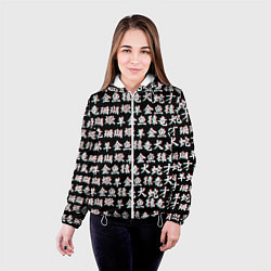 Куртка с капюшоном женская ИЕРОГЛИФЫ ГЛИТЧ, цвет: 3D-белый — фото 2