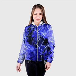 Куртка с капюшоном женская МОЛНИЯ BLUE, цвет: 3D-белый — фото 2