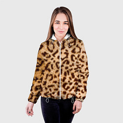 Куртка с капюшоном женская Леопард, цвет: 3D-белый — фото 2