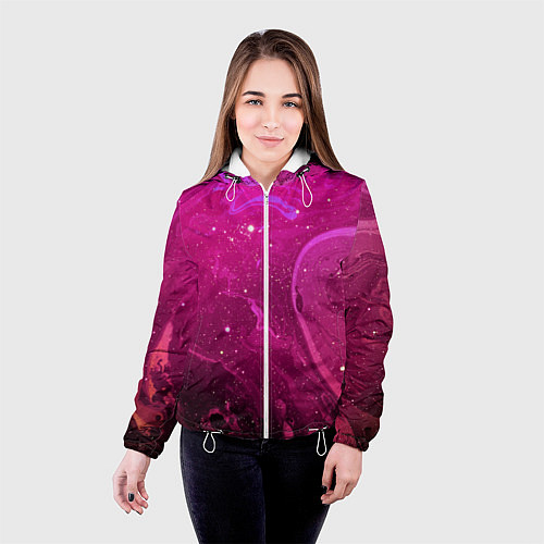 Женская куртка РОЗОВЫЙ КОСМОС / 3D-Белый – фото 4