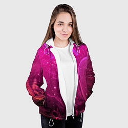 Куртка с капюшоном женская РОЗОВЫЙ КОСМОС, цвет: 3D-белый — фото 2