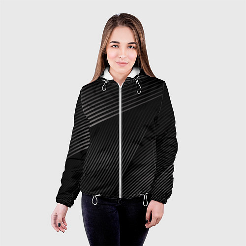 Женская куртка МЕТАЛЛИЧЕСКИЕ ПОЛОСЫ / 3D-Белый – фото 4