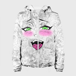 Куртка с капюшоном женская Ахегао, цвет: 3D-белый