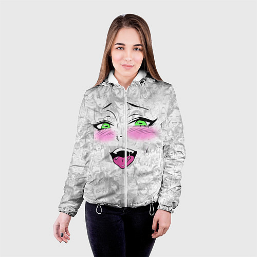 Женская куртка Ахегао / 3D-Белый – фото 4