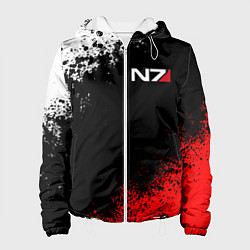 Куртка с капюшоном женская MASS EFFECT N7, цвет: 3D-белый