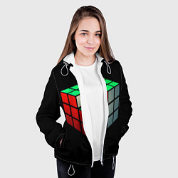 Куртка с капюшоном женская Кубик Рубика, цвет: 3D-белый — фото 2