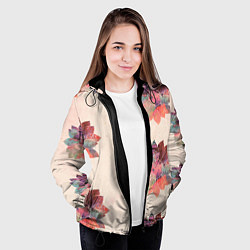Куртка с капюшоном женская Цветочный арт, цвет: 3D-черный — фото 2