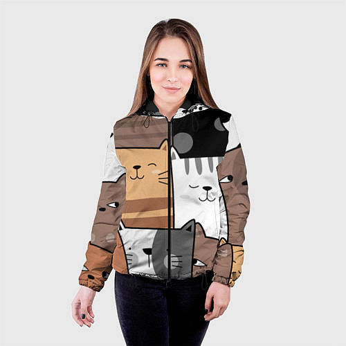 Женская куртка Котейки / 3D-Черный – фото 4