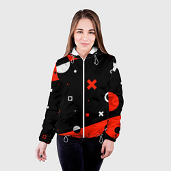 Куртка с капюшоном женская ФИГУРКИ, цвет: 3D-белый — фото 2