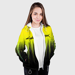 Куртка с капюшоном женская CYBERPUNK 2077, цвет: 3D-белый — фото 2