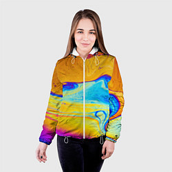 Куртка с капюшоном женская ABSTRACT WAVES, цвет: 3D-белый — фото 2