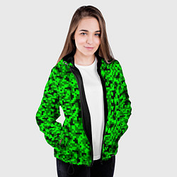 Куртка с капюшоном женская КАМУФЛЯЖ GREEN, цвет: 3D-черный — фото 2