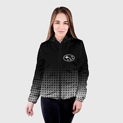 Куртка с капюшоном женская Subaru, цвет: 3D-черный — фото 2