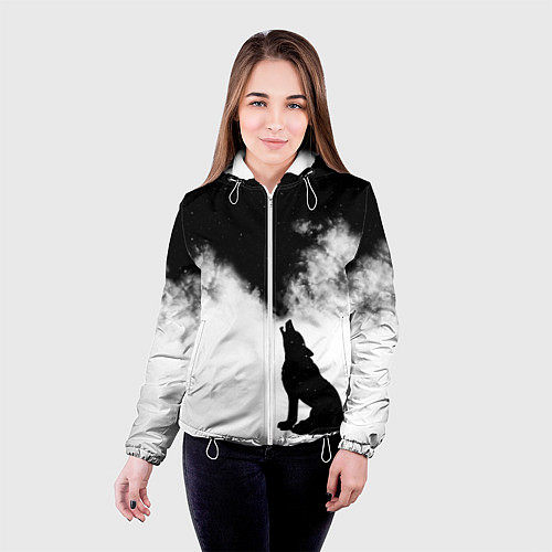 Женская куртка Galaxy wolf / 3D-Белый – фото 4