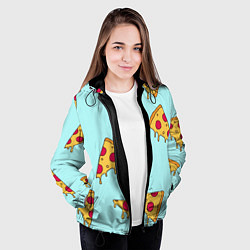 Куртка с капюшоном женская Ароматная пицца, цвет: 3D-черный — фото 2