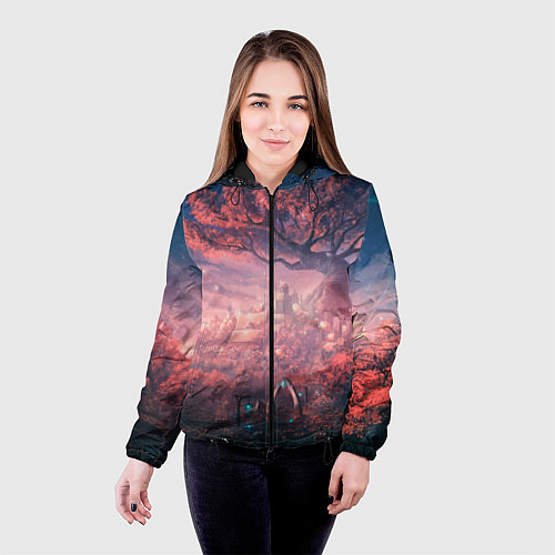 Женская куртка Anime art / 3D-Черный – фото 4