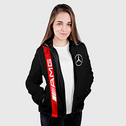 Куртка с капюшоном женская MERCEDES-BENZ AMG, цвет: 3D-черный — фото 2