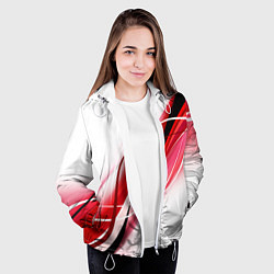 Куртка с капюшоном женская GEOMETRY STRIPES RED, цвет: 3D-белый — фото 2